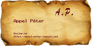 Appel Péter névjegykártya