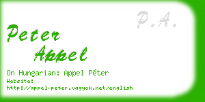 peter appel business card